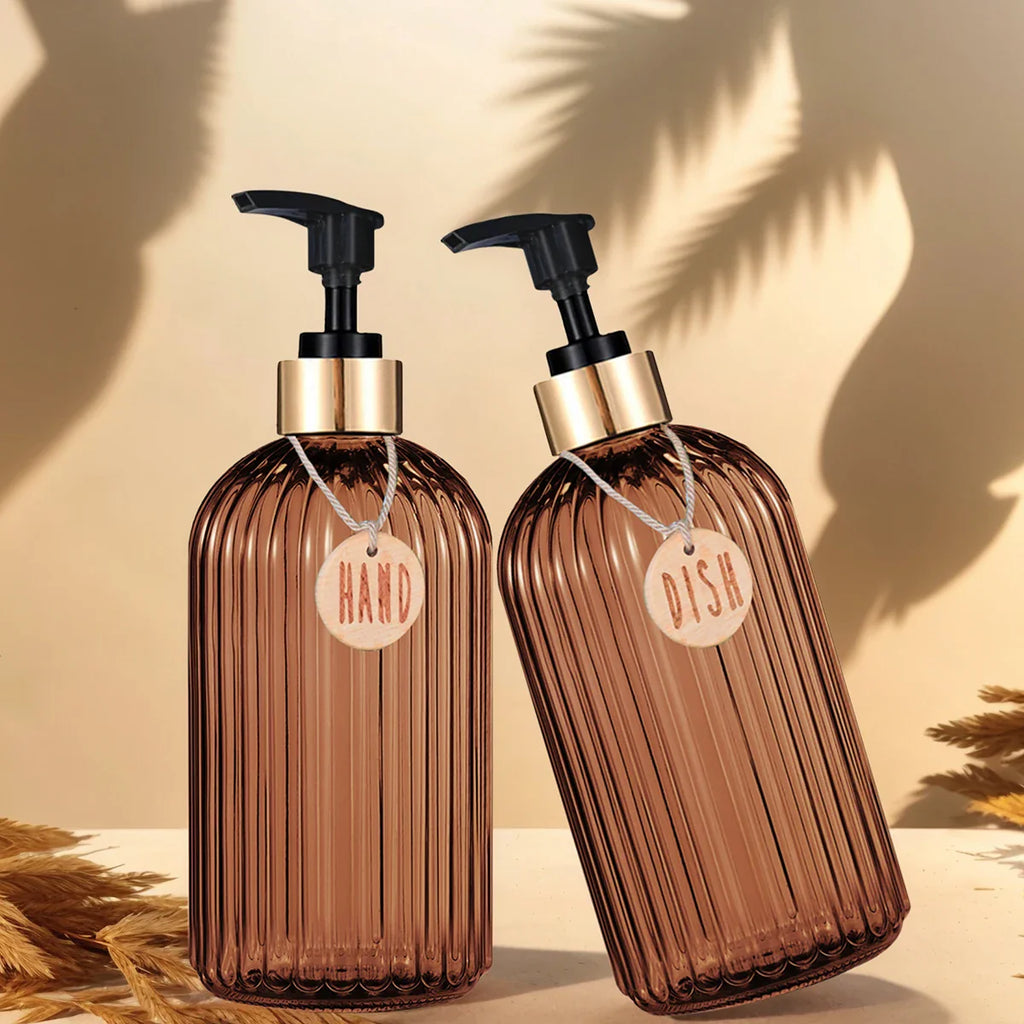 Amber Glass Soap Dispenser