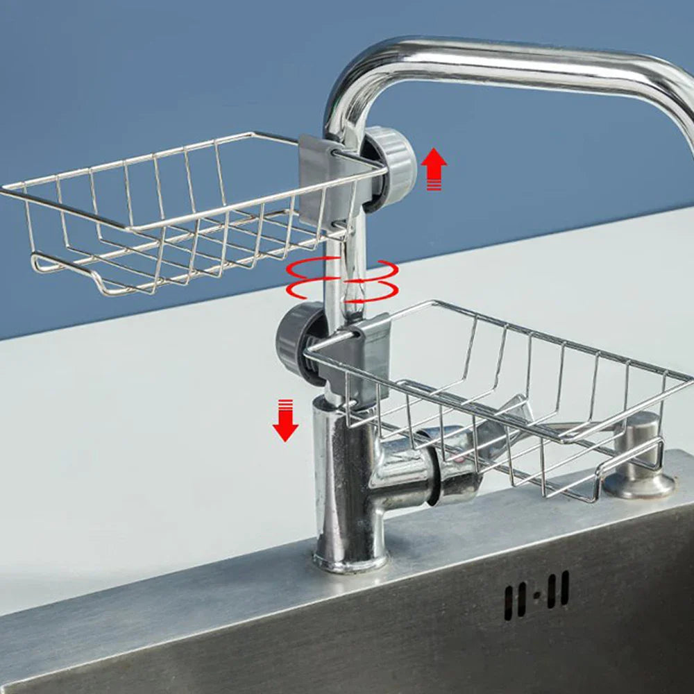 Adjustable Sink Faucet Storage Rack