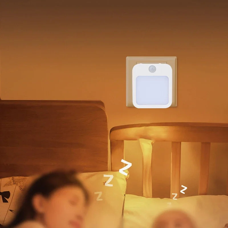 Night Light Motion Sensor With LED Light EU/US Plug Lamps Children'S Night Light Wireless Night Lamp For Bedside Table Bedroom