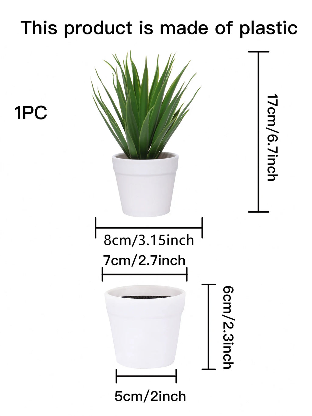 1PC Simulation Home Decoration Plant Potted Plants, Business Office Desktop Foyer Garden Courtyard Placement