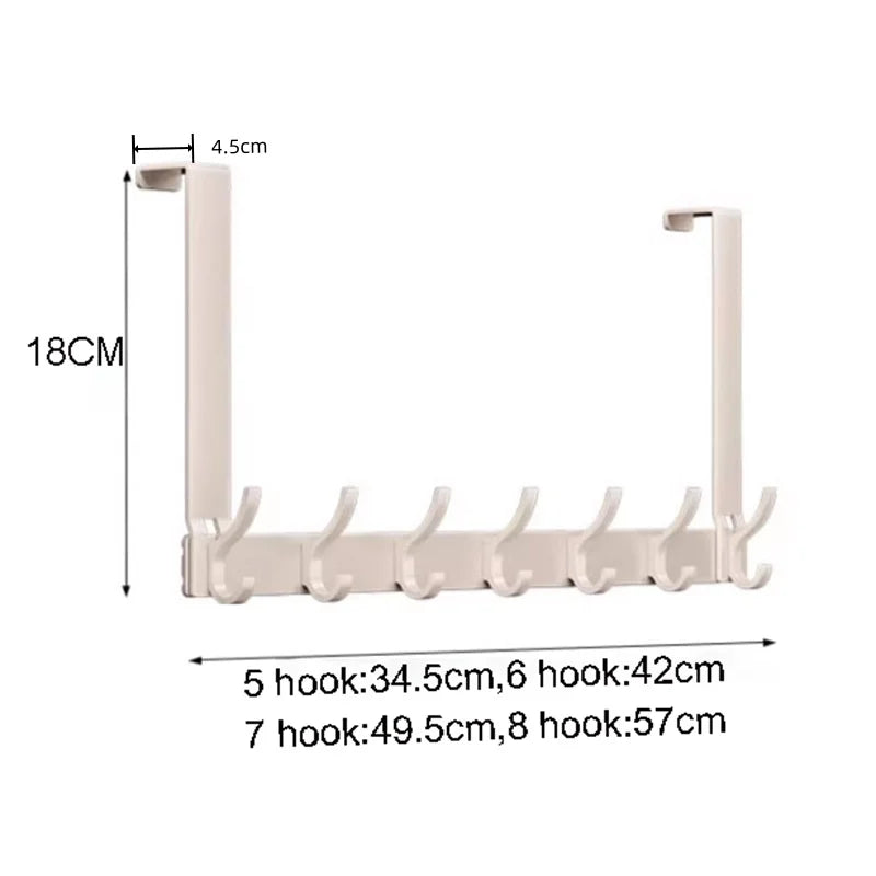 Over the Door Storage Organizer Hanger Clothes Hooks Behind The Door Wall Hanger Hooks No Punch Coat Rack Home Storage Door Hook