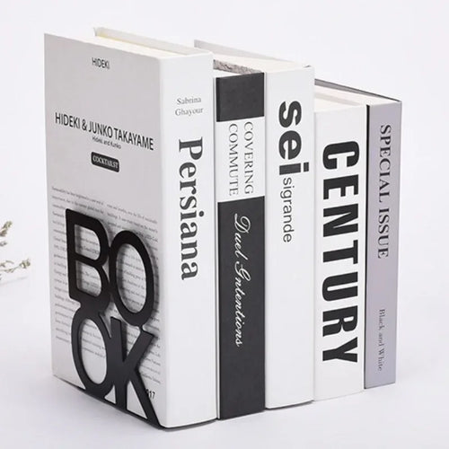 1pc Iron Bookends Book Stand Support  for Home Office and Library Non Slip Rack Shelf Holder School Stationery Accessories