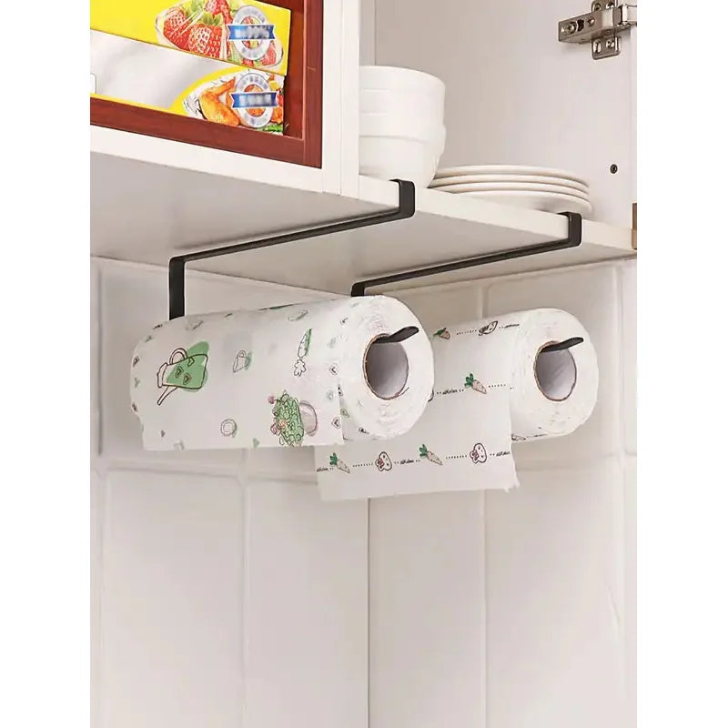 Paper Roll Holder Towel Rack Hanging Shelf Bathroom Storage Toilet Rack Home Kitchen Tissue Accessoriy Wall Stand Hanger Kitchen