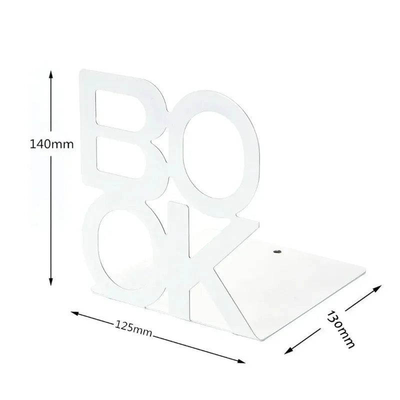 1pc Iron Bookends Book Stand Support  for Home Office and Library Non Slip Rack Shelf Holder School Stationery Accessories