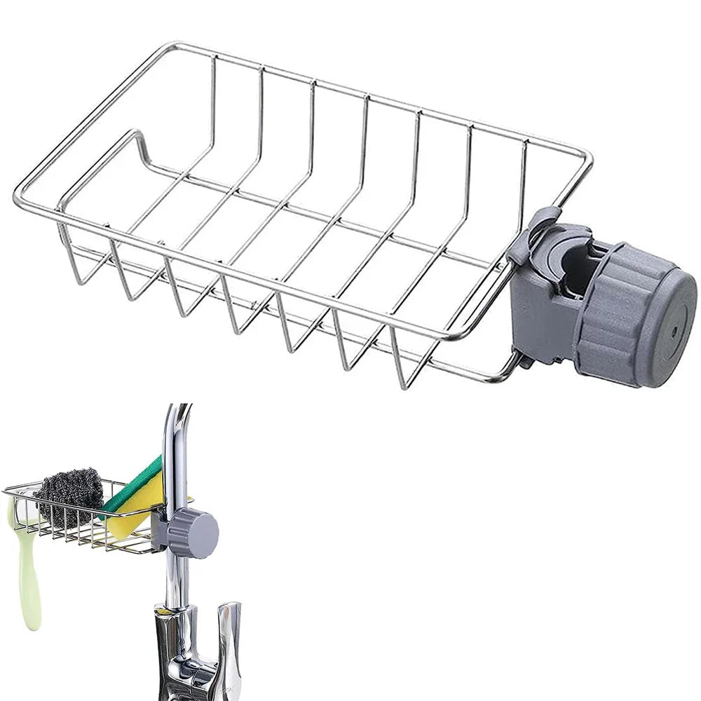 Adjustable Sink Faucet Storage Rack