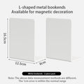 Bookends 6 Pair, White Metal Book Ends, Bookends for Shelves, Book Stopper for Heavy Books, Book Dividers for Home Office