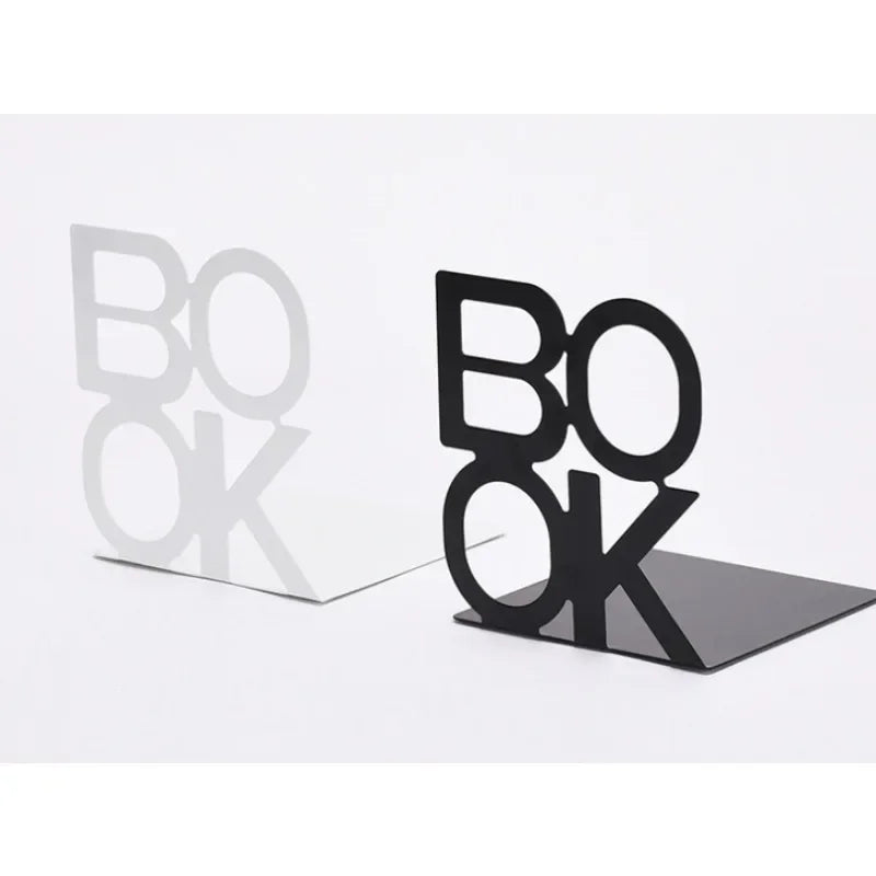 1pc Iron Bookends Book Stand Support  for Home Office and Library Non Slip Rack Shelf Holder School Stationery Accessories