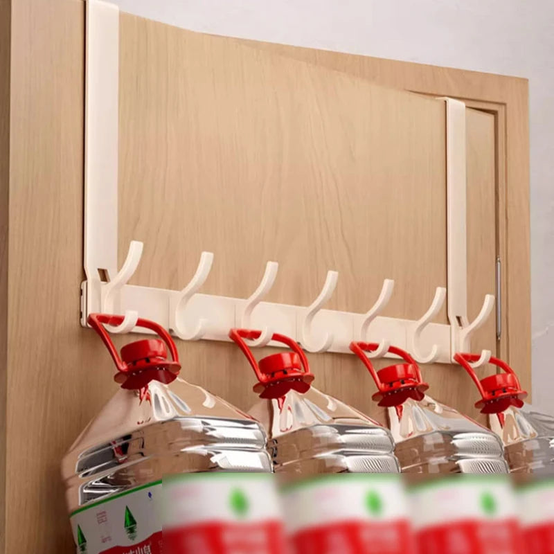 Over the Door Storage Organizer Hanger Clothes Hooks Behind The Door Wall Hanger Hooks No Punch Coat Rack Home Storage Door Hook