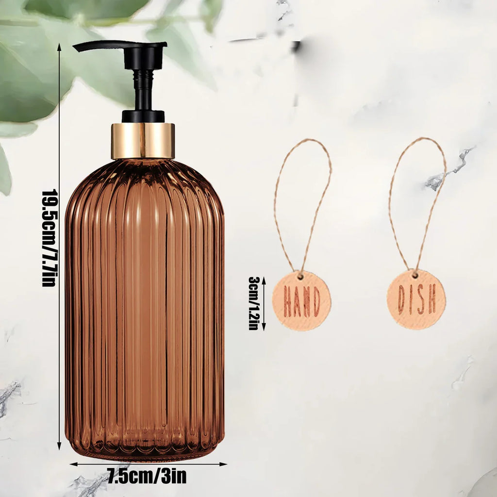 Amber Glass Soap Dispenser