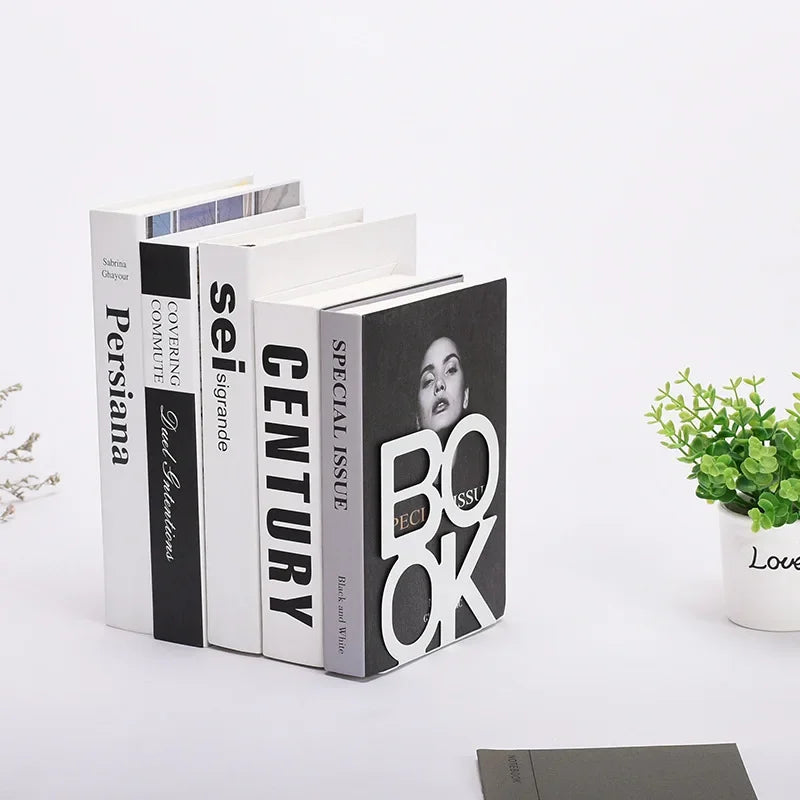 1pc Iron Bookends Book Stand Support  for Home Office and Library Non Slip Rack Shelf Holder School Stationery Accessories