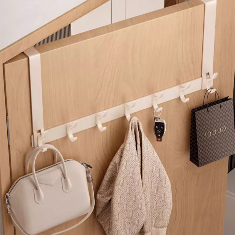 Over the Door Storage Organizer Hanger Clothes Hooks Behind The Door Wall Hanger Hooks No Punch Coat Rack Home Storage Door Hook