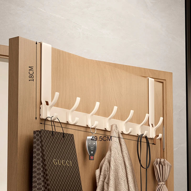 Over the Door Storage Organizer Hanger Clothes Hooks Behind The Door Wall Hanger Hooks No Punch Coat Rack Home Storage Door Hook