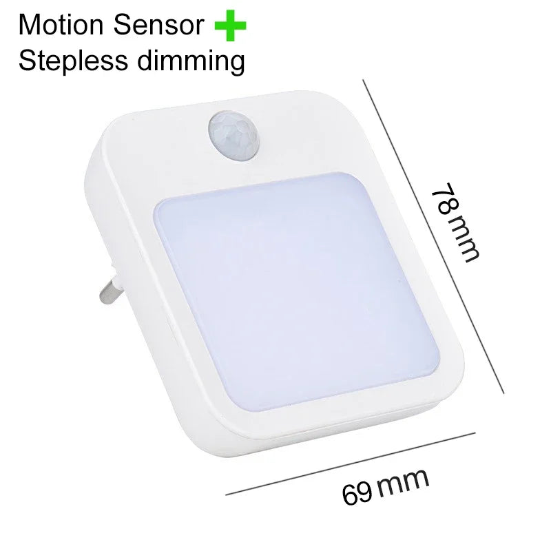Night Light Motion Sensor With LED Light EU/US Plug Lamps Children'S Night Light Wireless Night Lamp For Bedside Table Bedroom