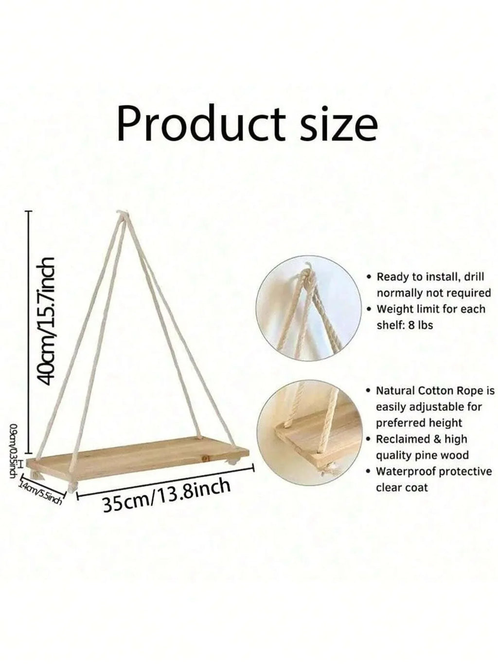 LumaCozy™ Floating Wood Shelf