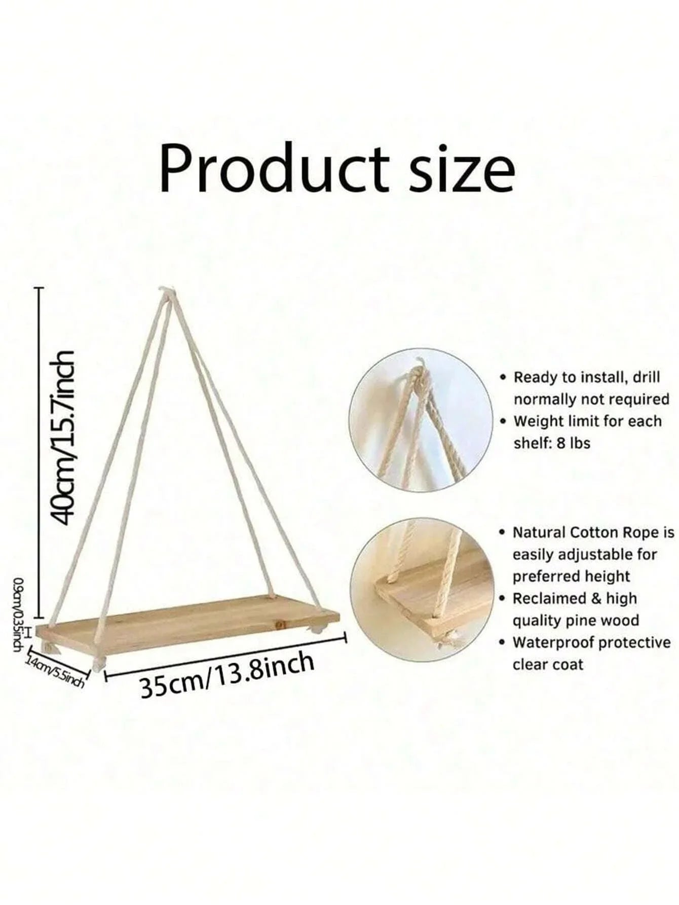 LumaCozy™ Floating Wood Shelf