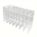 1pc Plastic Transparent 7-Slot Cosmetic Organizer Multi-Functional Makeup Holder Home Office Bathroom Dressing Table Sorting Box